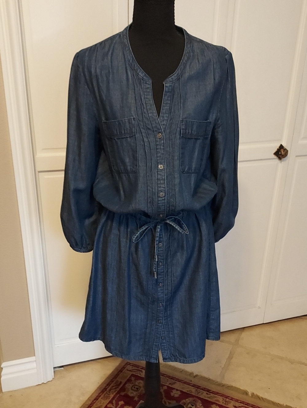 Vintage Calvin Klein Jeans Denim Dress Drawstring Waist Size M